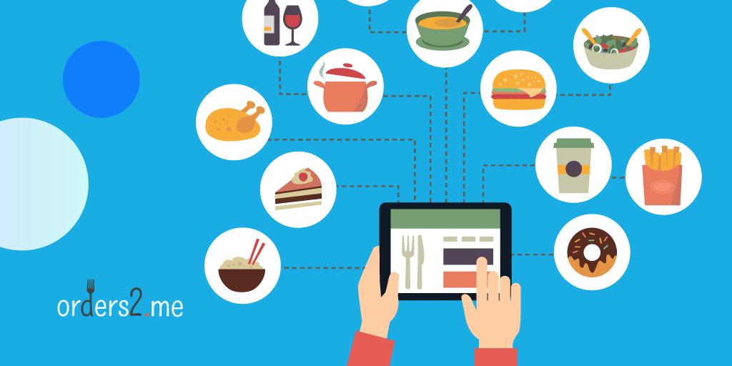 Ordering various food online via tablet